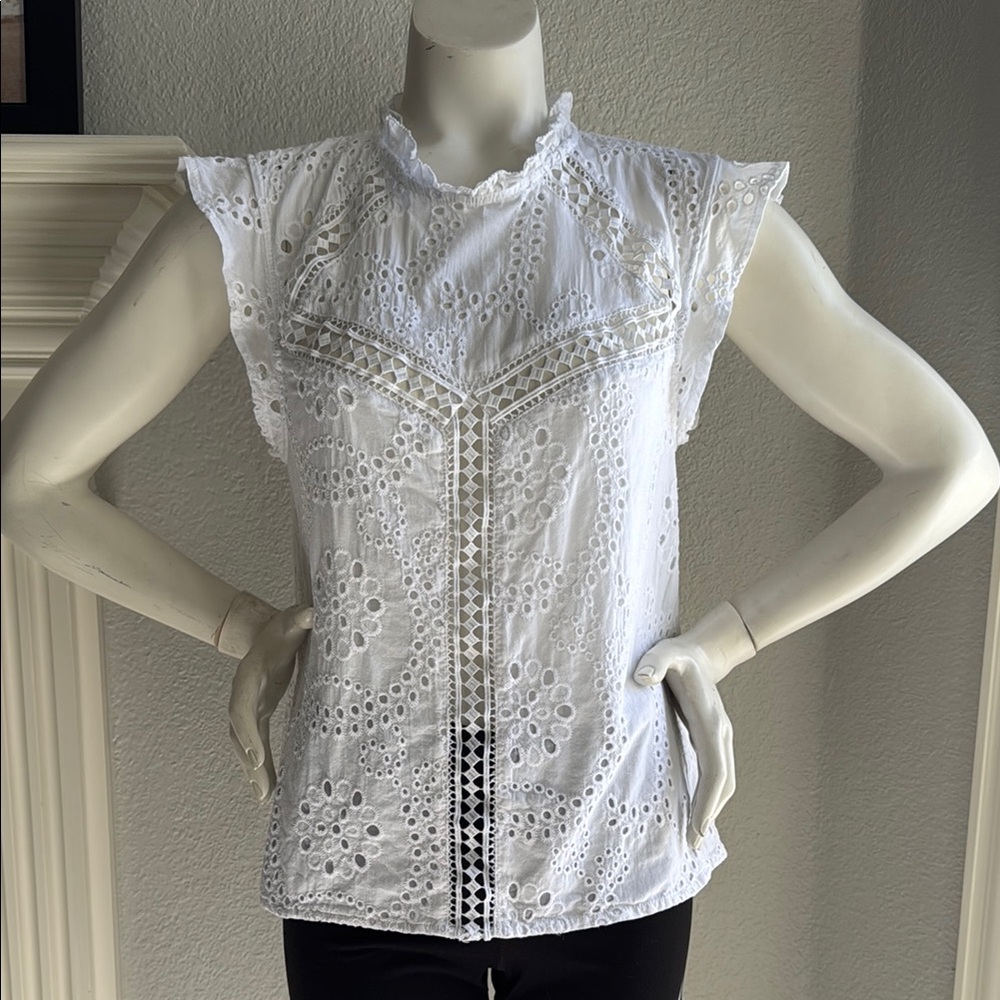 Sanctuary Eyelet Blouse - Size Medium